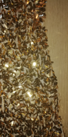 Leuk glitter spaghetti jurkje goud maat XS/152/158