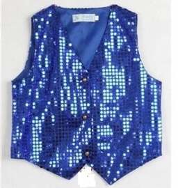 Leuk glittergilet blauw