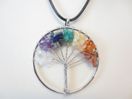 Prachtige amulet ketting Tree of Life mix steentjes