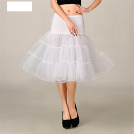 Witte petticoat met brede elastische tailleband damesmaat S/M/L