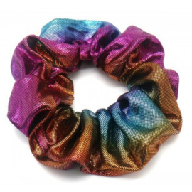 Mermaid donker multicolor glans scrunchie!