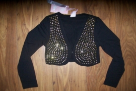 Hele mooie zwarte bolero met gouden glitters alleen nog mt 116/122