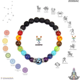 Chakra sterrenbeeld armband SCHORPIOEN  23 oktober - 21 november