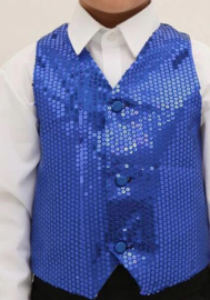 Leuk glittergilet blauw