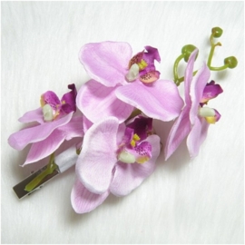 Prachtige grote haarclip orchidee lila/paars