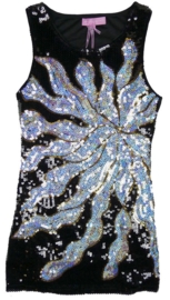 Geweldig glitter pailletten jurkje starburst maat 92 t/m 116