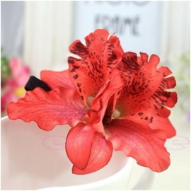 Erg leuk rood Chinees zomerjurkje met bloemenprint