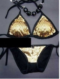 Gouden glitterbikini XS / S