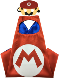 Mario Bros cape + masker kind 3-8 jaar