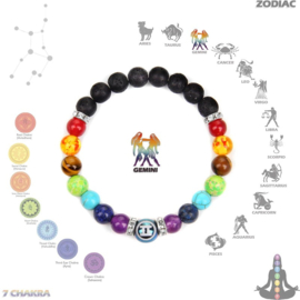 Chakra sterrenbeeld armband TWEELING  22 mei - 21 juni