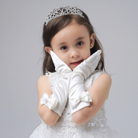 Gala handschoentjes met strik voor meisje 4-8 jaar wit