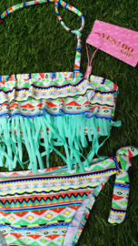 Geweldige bohemian bikini met turquoise franje