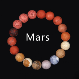 Geweldige UNIVERSE armband MARS mix natuursteen kralen 10mm