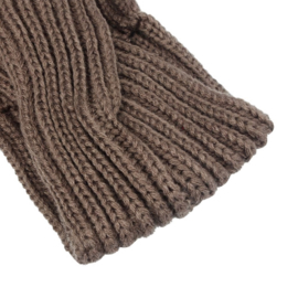 Gebreide winterhaarband "dubbel" khaki