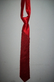Heren stropdas met rode glitterpailletten
