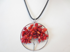 Prachtige amulet ketting Tree of Life Koraal