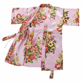 Prachtige kinderkimono met grote bloemen roze