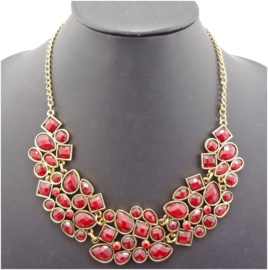 Mooie statement ketting bubble rond rood