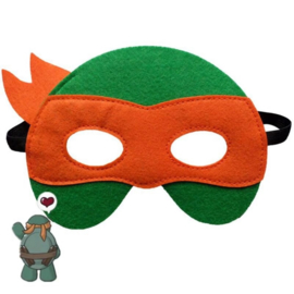 Geweldig leuk en stevig masker ninja turtle van vilt oranje