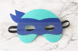 Geweldig leuk en stevig masker ninja turtle van vilt blauw
