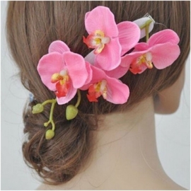 Prachtige grote haarclip orchidee roze