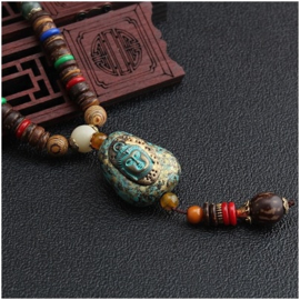 Nepalese geluksketting met Boeddha amulet