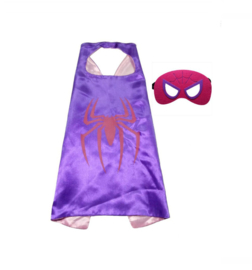 Spidergirl cape + masker kind 3-8 jaar