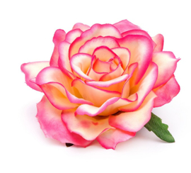 Schitterende roze luxe feestjurk met roosjes en laagjes rok maat 122/128