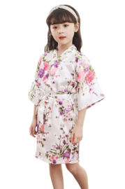 Superleuke kinderkimono met bloemenprint roze