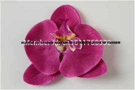 Grote orchidee 10 cm op clip paars