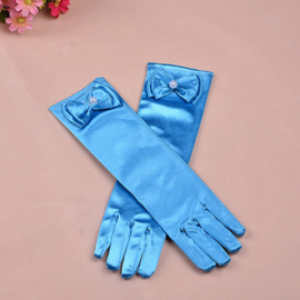 Gala handschoentjes met strik voor meisje 4-8 jaar turquoise