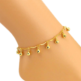Enkelbandje met belletjes goud