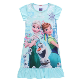 Geweldig jurkje Frozen Elsa Anna en Olaf lichtblauw