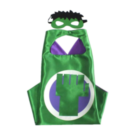 Hulk cape + masker kind 3-8 jaar
