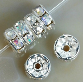 Tussenkraal strass diamant 1x8 mm