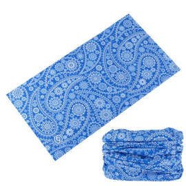 Magische bandana paisley blauw wit