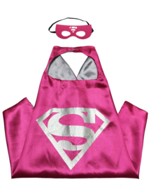 Supergirl cape + masker kind 3-8 jaar