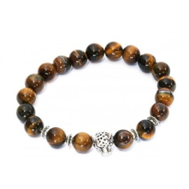 Ruime herenarmband 10mm kralen van Tijgeroog met Tijger