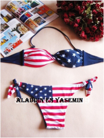 Stars and stripes halter/bandeau bikini maat 38/40 (model 1)