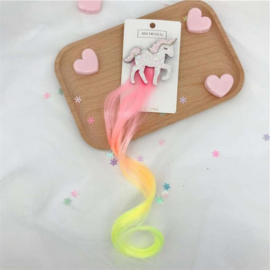 Haarclip UNICORN fluor roze/geel