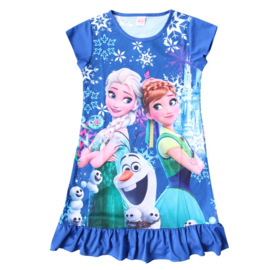 Geweldig jurkje Frozen Elsa Anna en Olaf donkerblauw