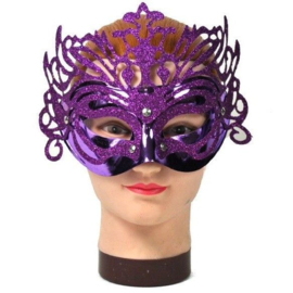 Prachtig sierlijk Venetiaans masker met glitter paars