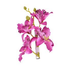 Prachtige grote haarclip 4 orchideeën paars