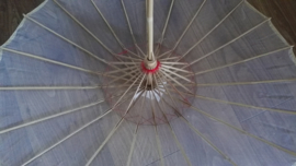 Effen witte Chinese bamboe parasol 70 cm