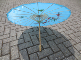 Blauwe bamboe handbeschilderde parasol 85 cm
