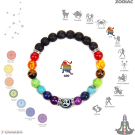 Chakra sterrenbeeld armband LEEUW  23 juli - 23 augustus