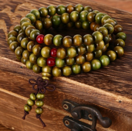 Mala unisex gebedsketting/armband sandalwood groen