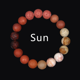 Geweldige UNIVERSE armband ZON mix natuursteen kralen 10mm