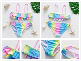 Superleuke bikini Rainbow met roezels