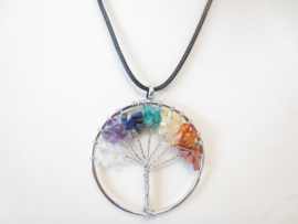 Prachtige amulet ketting Tree of Life mix steentjes